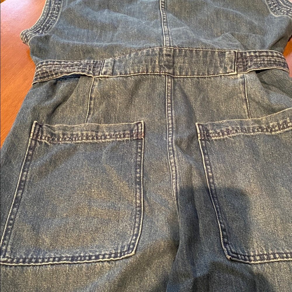 Free People - We The Free Blue Denim Overalls Jumpsuit Waist 34 (409) - Picture 14 of 14